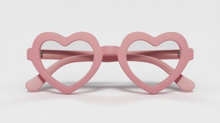 Fototapeta premium Pink heart-shaped glasses, a playful and fashionable accessory.