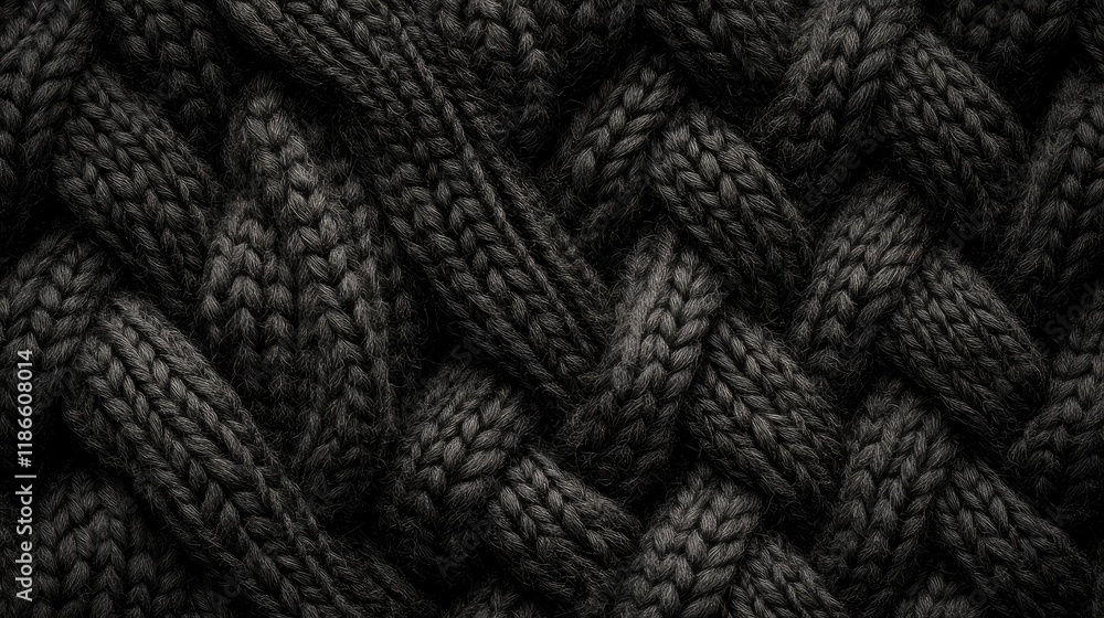 Poster textured dark wool fabric background with intricate woven patterns suitable for website banners or f