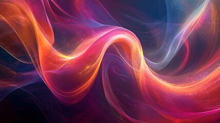 Fototapeta premium Dynamic color waves abstract art digital background vibrant scene