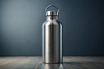 Sleek Stainless Steel Water Bottle Mockup: Modern Hydration Design Template