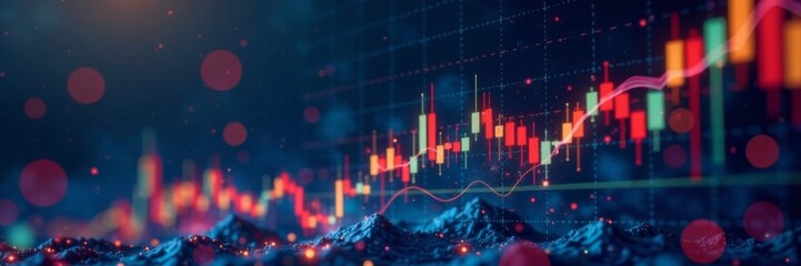 Stock market graph with growing investment concept, finance, numbers