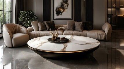 Fototapeta premium Modern living room design interior furniture contemporary bright luxury