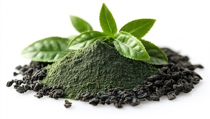 Green Tea Powder and Leaves: A Refreshing Blend of Nature's Goodness