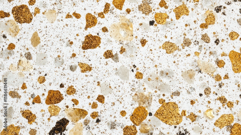Poster golden glitter sparkling texture with irregular shapes on a white background for elegant design and 