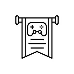 Game badge outline icons, minimalist vector illustration ,simple transparent graphic element .Isolated on white background