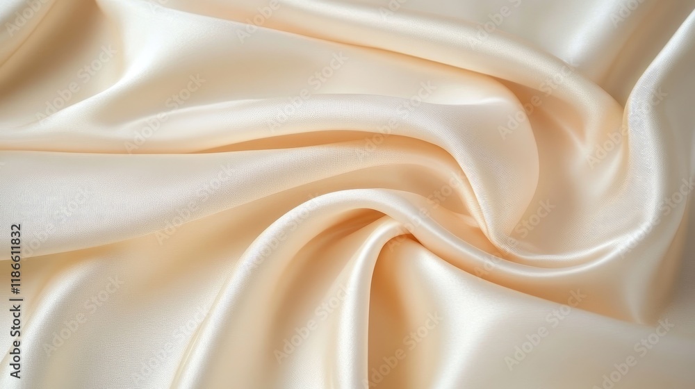 Poster silk fabric texture in soft cream color creating an elegant seamless background ideal for luxury des