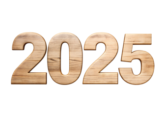 Golden 3D New Year Celebration Calendar with Symbols and Numbers from 2025