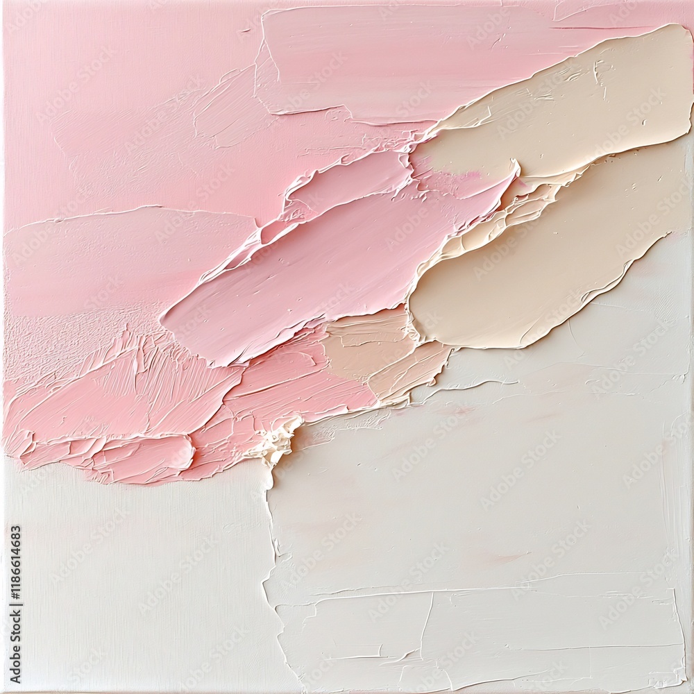 Aufkleber a soothing pastel gradient canvas featuring a harmonious blend of soft pink and beige hues infused w