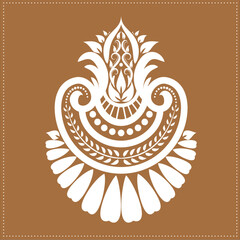 Indian Traditional and Cultural, Kolam, Rangoli, or Paisley vector line art. Bengal art India 17 (26)