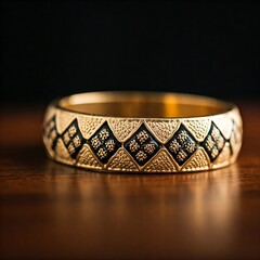 Geometric Gold and Black Bracelet