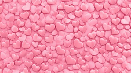 Fototapeta premium Pink Hearts Background Lovely Romantic Pattern
