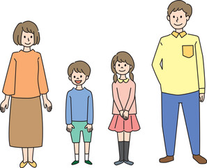 4人家族イラスト
