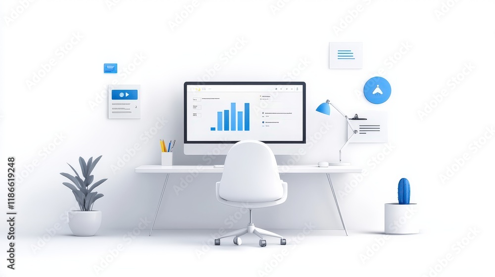 Poster a worker making decisions and executing tasks independently, showcasing employee autonomy in a remot