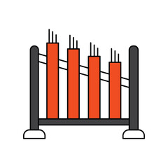 Angklung color line icon with white background vector stock illustration