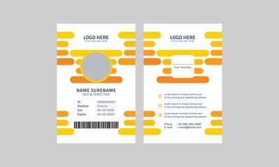 Corporate id card layout, modern company id card template