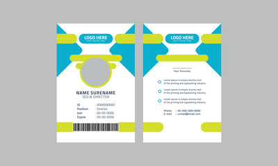 Corporate id card layout, modern company id card template