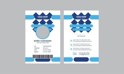 Corporate id card layout, modern company id card template