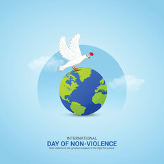 International Day of Non-Violence. Non-Violence day creative design for social media ads