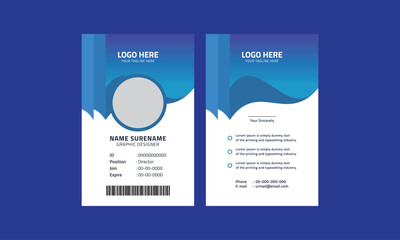 Corporate id card layout, modern company id card template