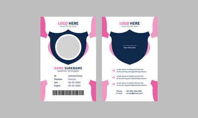 Corporate id card layout, modern company id card template