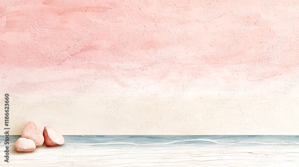 Aufkleber tender pastel gradient backdrop with a blush pink to warm beige color blend subtle textured overlay 
