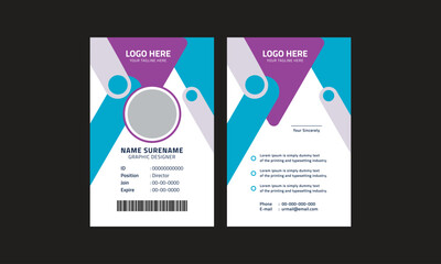 Corporate id card layout, modern company id card template