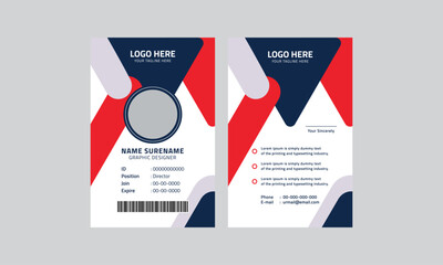 Corporate id card layout, modern company id card template