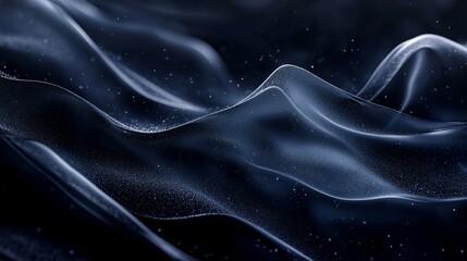 Obraz premium Abstract dark blue wave particles background.