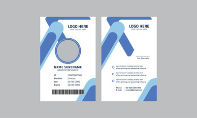 Corporate id card layout, modern company id card template