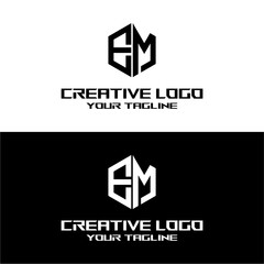 creative letter logo em design vectors