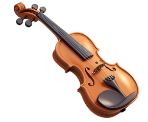 Fototapeta premium violin in 3D style on a white isolated background