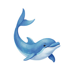 Close-up Portrait of a Happy Dolphin, Transparent Background