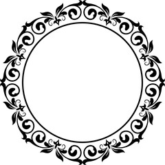 floral frame silhouette - vector illustration