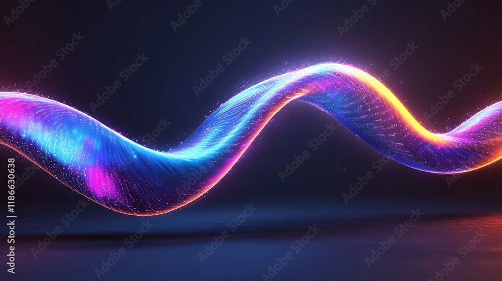 Poster vibrant abstract digital wave of captivating quantum light with fluid movement and dynamic energy pu