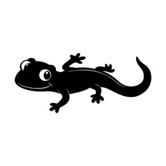 Salamander cartoon vector silhouette