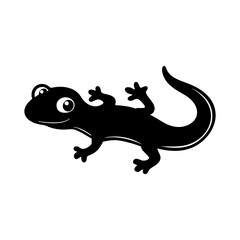 Salamander cartoon vector silhouette