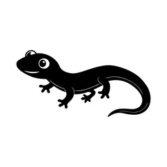Salamander cartoon vector silhouette