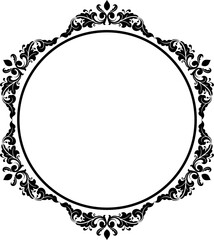 black frame vector design illustration, ornamental frame