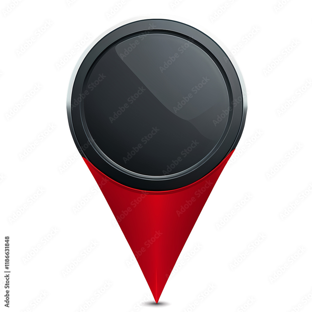 Poster red and black map pointer icon