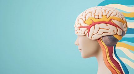 detailed representation of human brain highlighting neural pathways and connections, showcasing complexity of nervous system