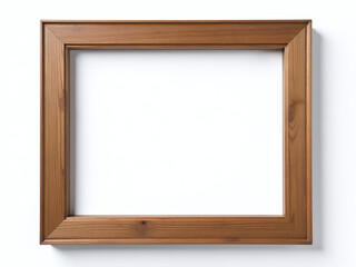 Handmade Wooden Frame In Rustic Brown, Isolated On A Clean White Background For A Simple Display. 00001
