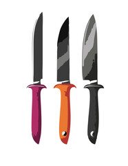 very sleek three knife logo