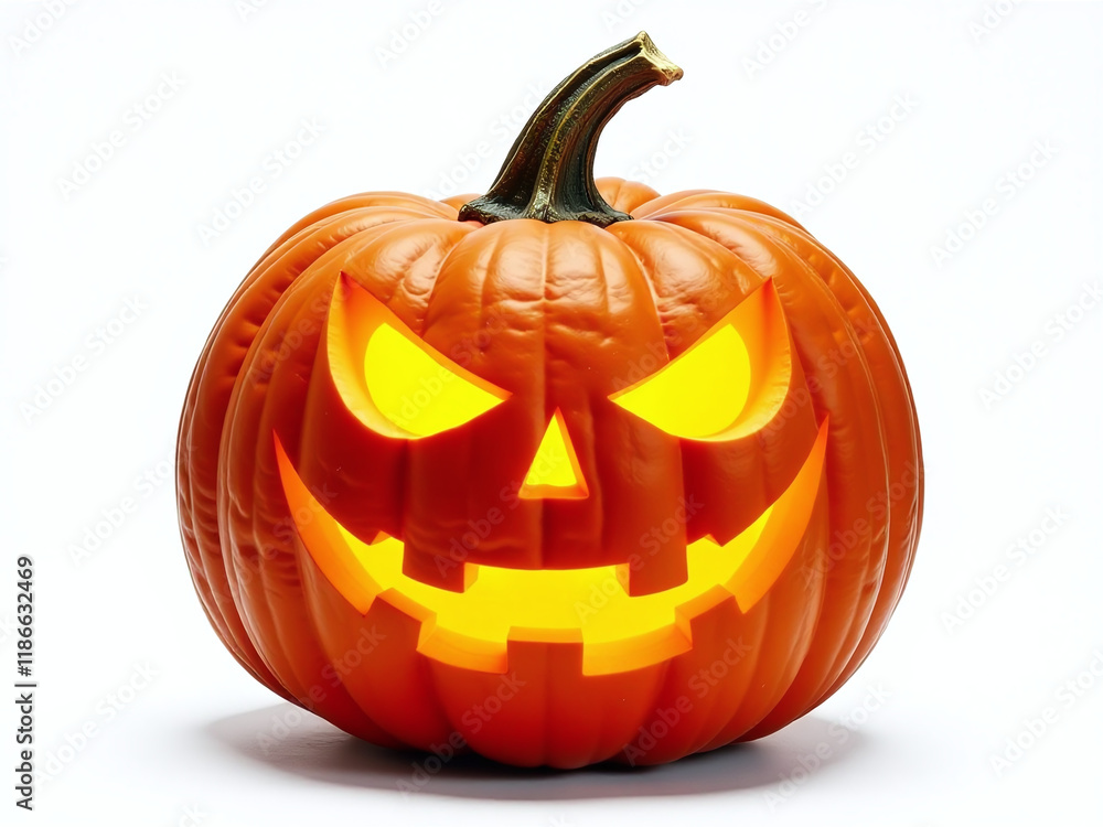 Poster halloween pumpkin carved with intricate design isolated on a white background for versatile png imag
