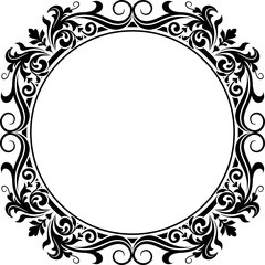 Decorative frame. Elegant vector element for design in Eastern style, place for text. Floral black border. Lace illustration for invitations and greeting cards