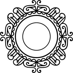 Decorative frame Elegant vector element for design in Eastern style, place for text. Floral black border. Lace illustration for invitations and greeting cards