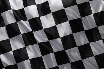 Checkered finish flag as background, top view
