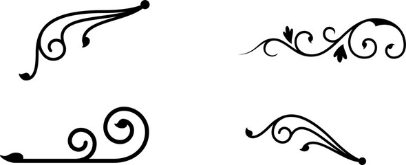 Dividers ornaments line style icon collection