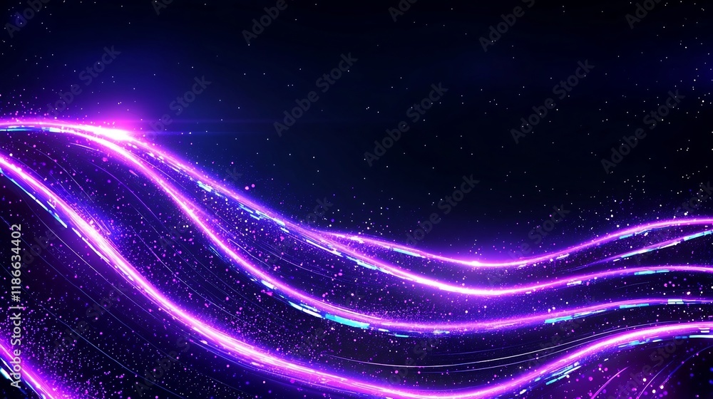 Poster mesmerizing wave of vibrant digital light with quantum fluctuations in a futuristic sci fi cityscape