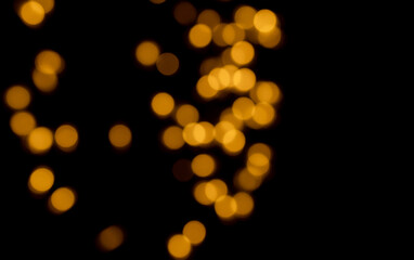 golden bokhe at night,Beautiful blurred light bokhe for background material.
