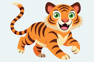 Tiger animal flat vector illustration
